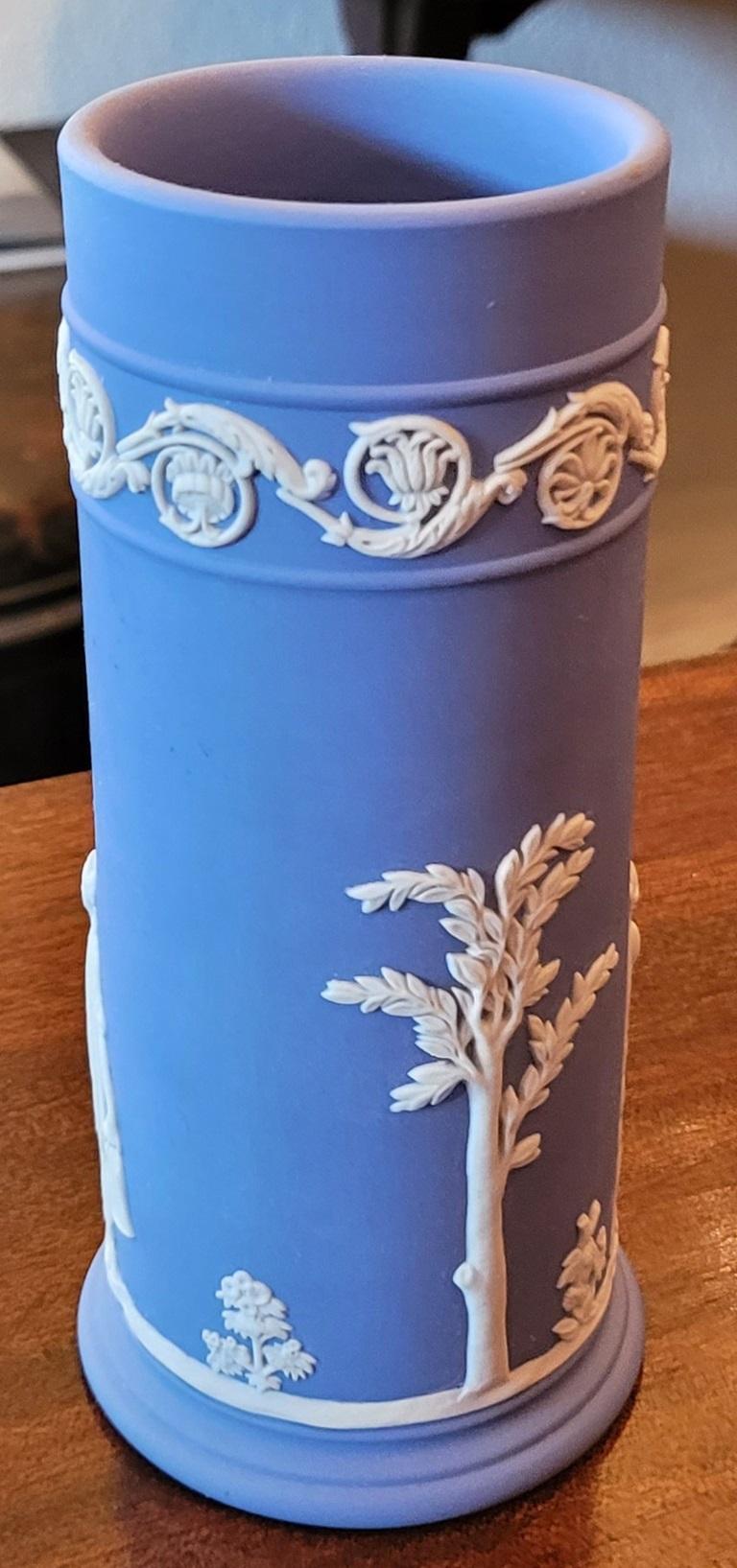 English Wedgwood Jasperware Pale Blue 6 Inch Spill Vase