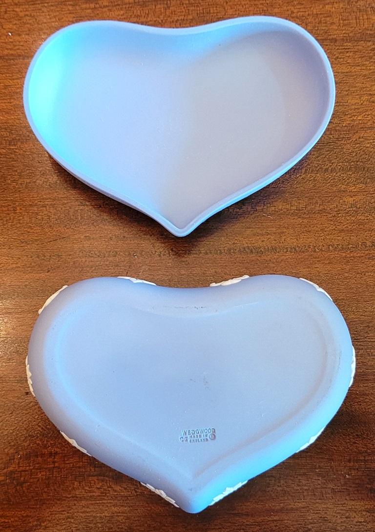 Wedgwood Jasperware Pale Blue Lidded Heart Trinket Box In Good Condition For Sale In Dallas, TX