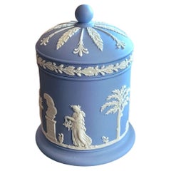 Wedgwood Jasperware Pale Blue Lidded Vanity Jar