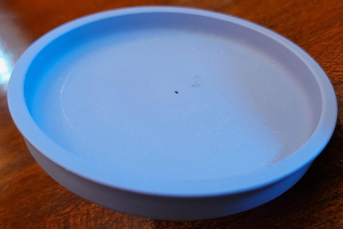 Ceramic Wedgwood Jasperware Pale Blue Small Circular Lidded Vanity Box For Sale