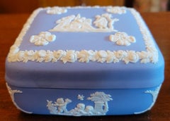 Wedgwood Jasperware Pale Blue Square Lidded Trinket Box