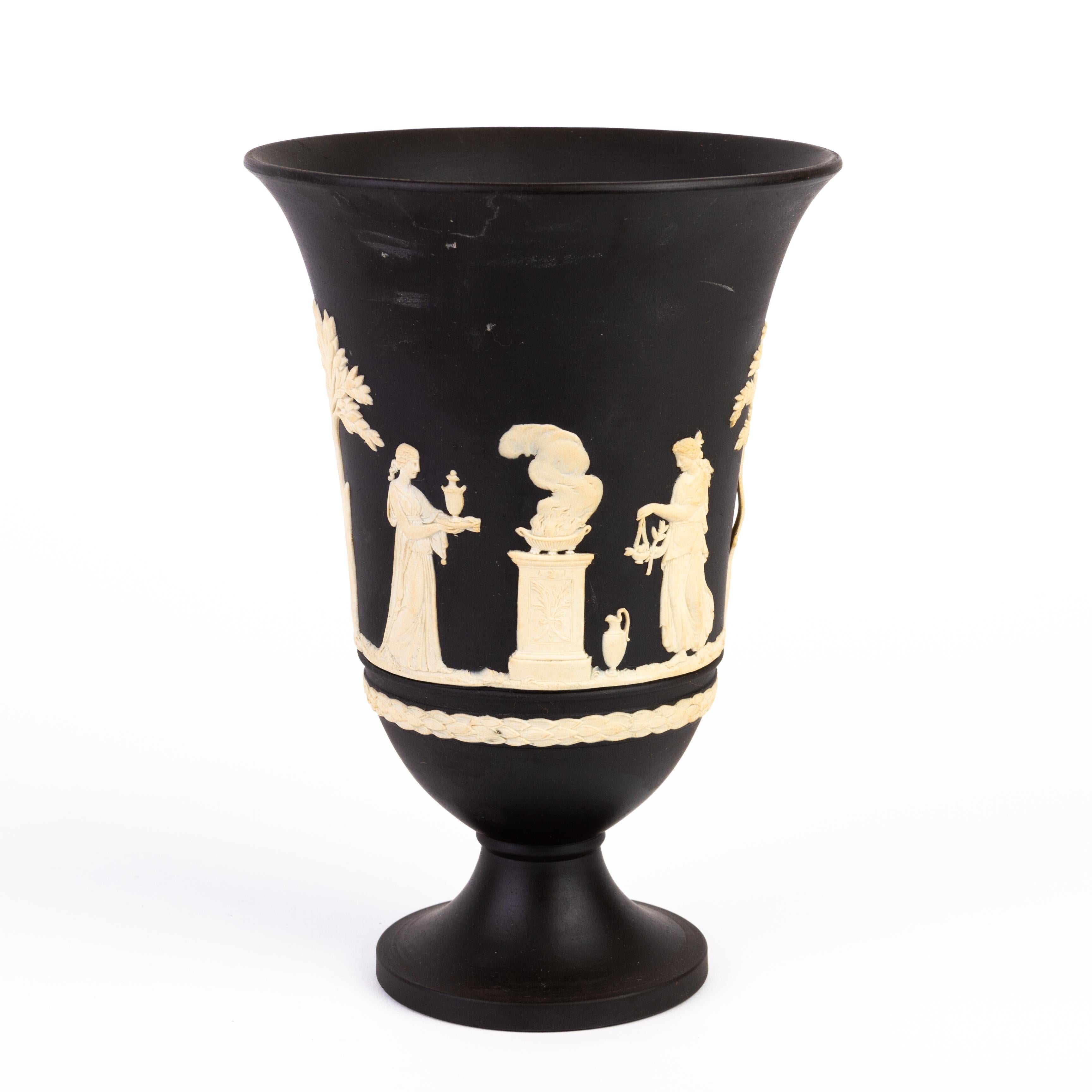 Wedgwood Jasperware Portland Blue Neoclassical Vase In Good Condition In Nottingham, GB