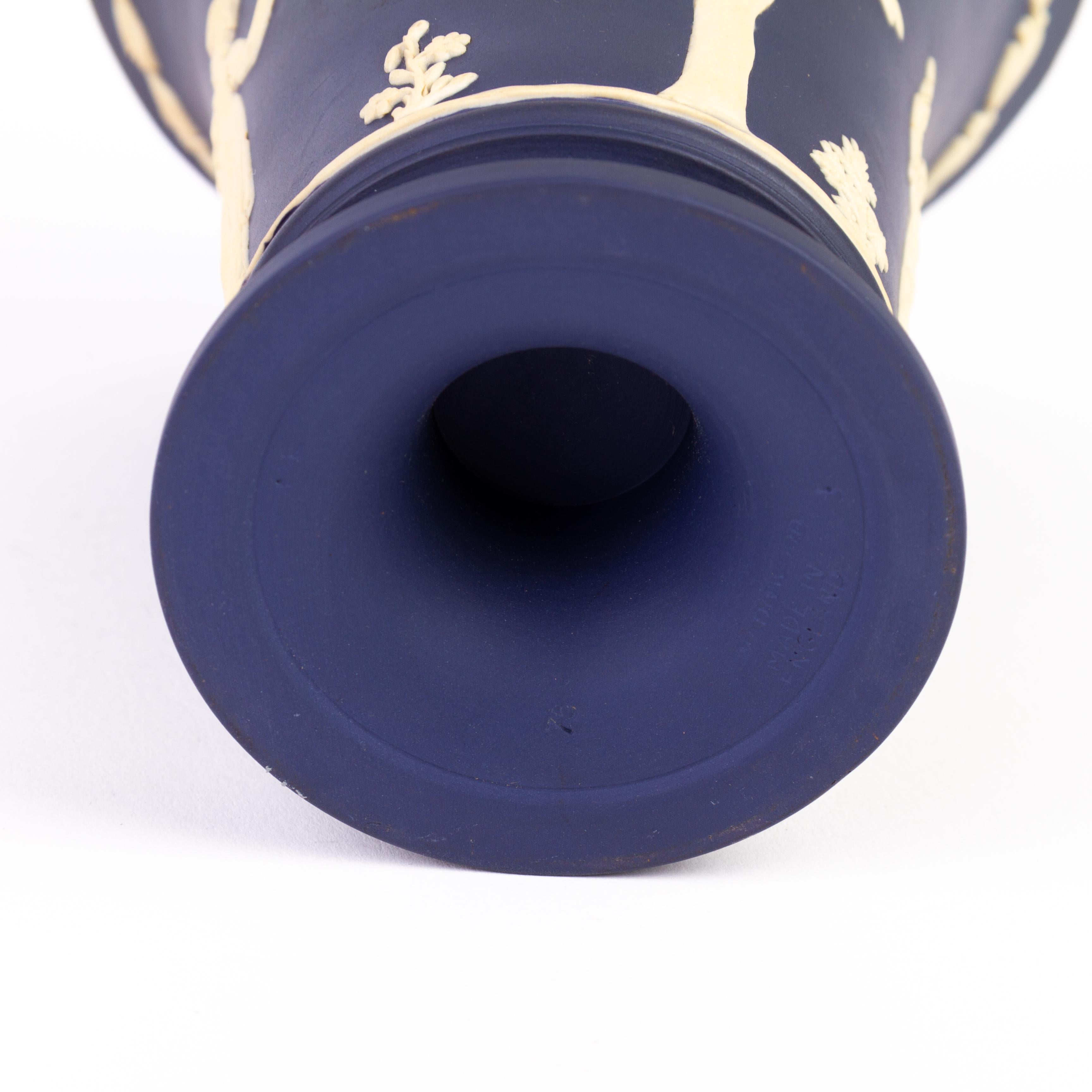 Porcelain Wedgwood Jasperware Portland Blue Neoclassical Vase For Sale