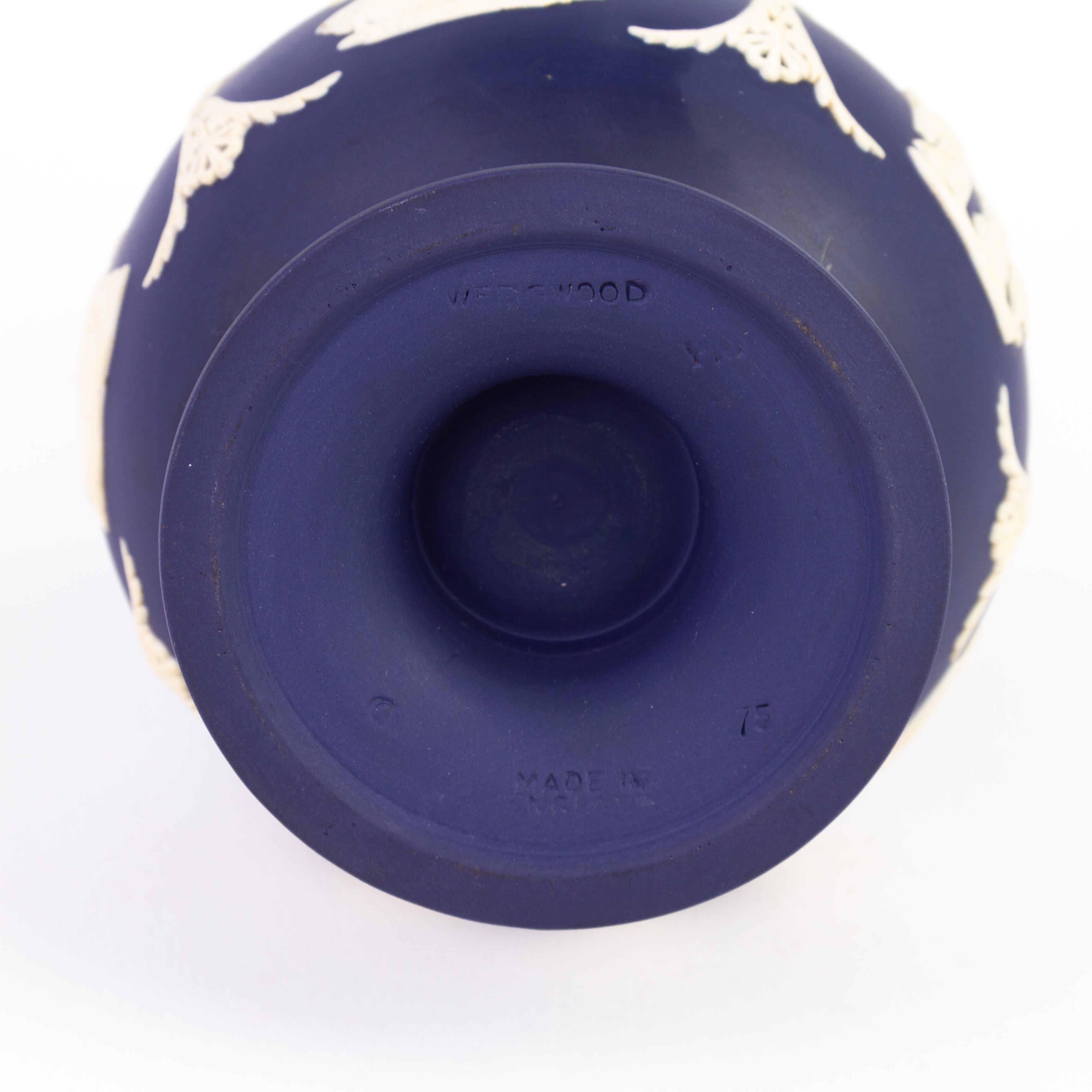 Porcelain Wedgwood Jasperware Portland Blue Neoclassical Vase For Sale