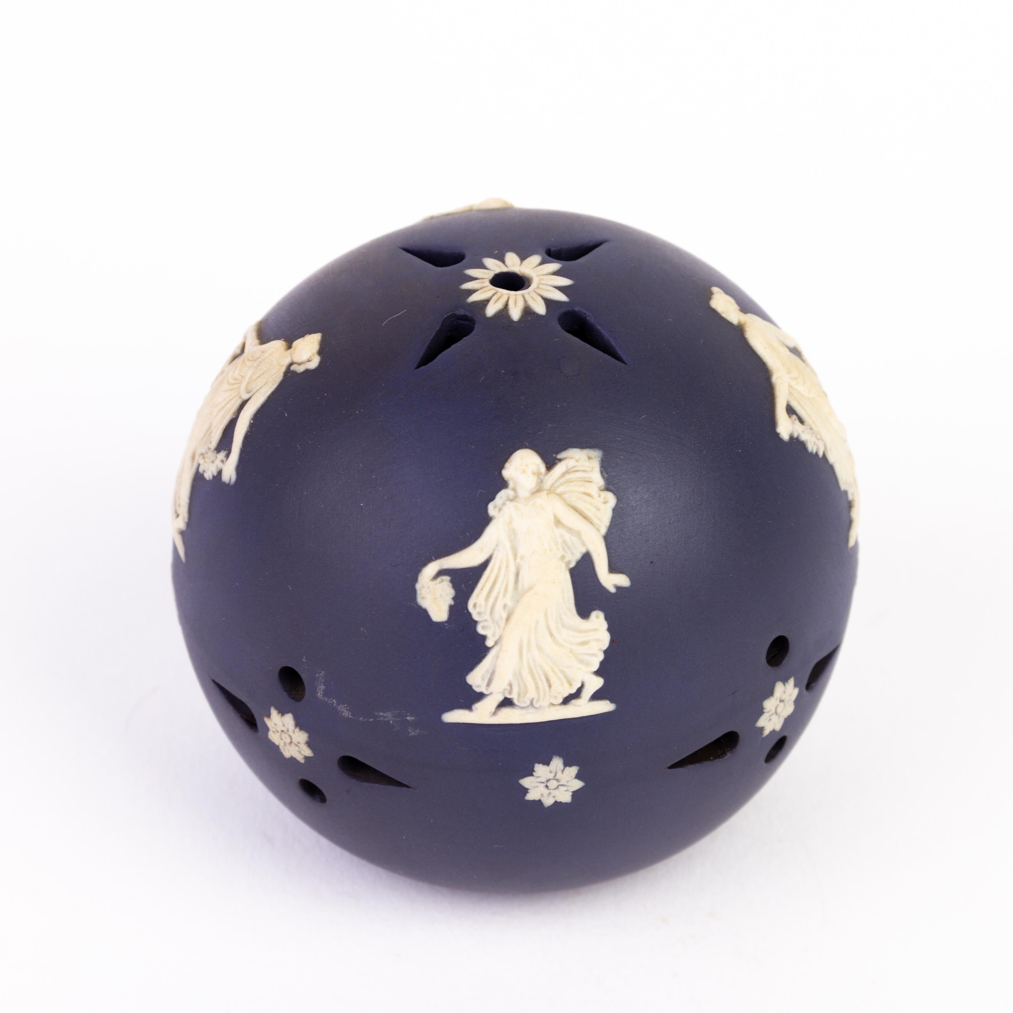 From a private collection.
Free international shipping.
Wedgwood Jasperware Portland Blue Pomander Potpourri
