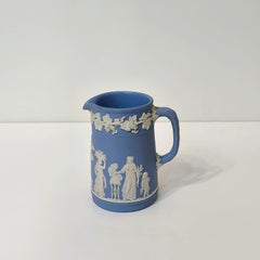 Wedgwood Lavender Blue Jasperware Jug, Vase with Handle