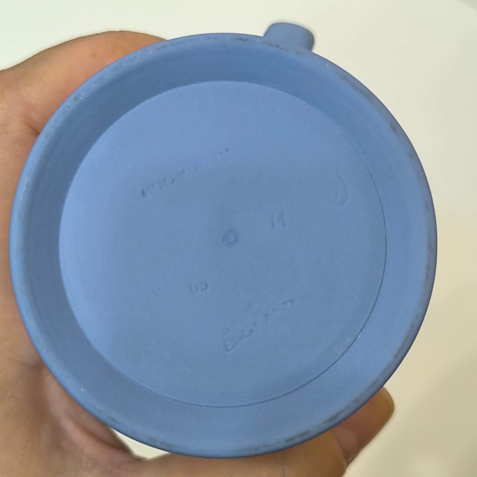 Wedgwood Lavender Blue Jasperware Jug, Vase with Handle For Sale 2