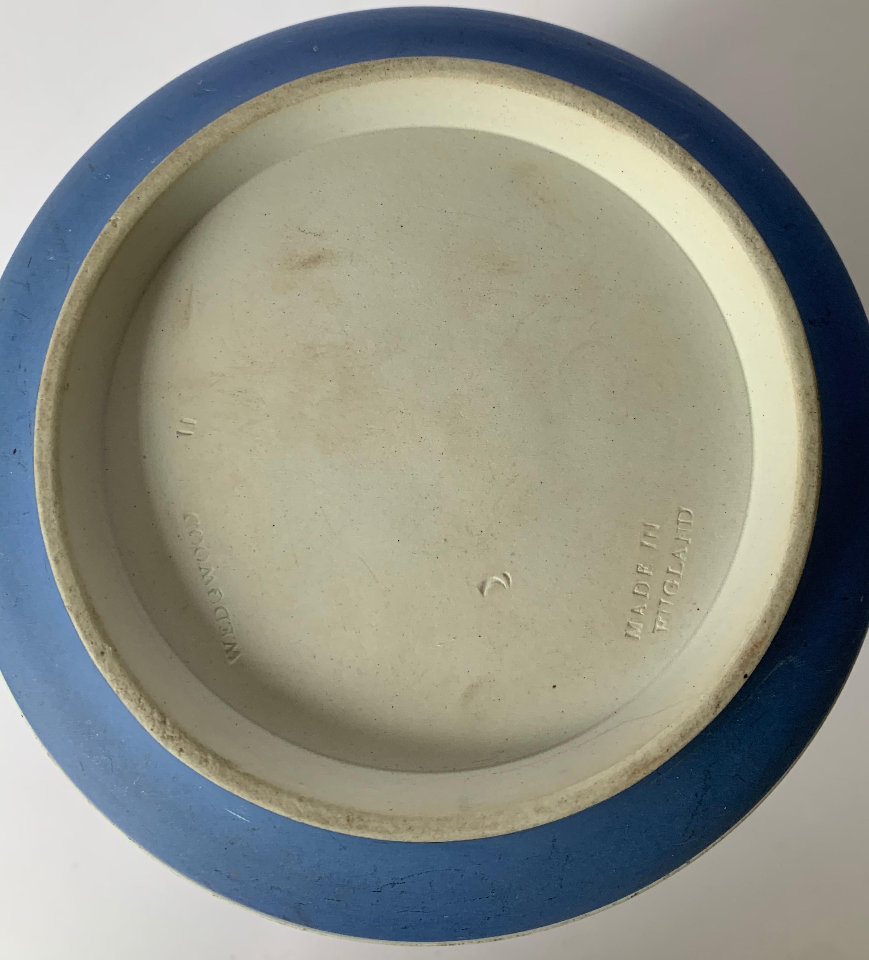 Wedgwood Light Blue Bell Shape Jasperware Biscuit Barrel 1