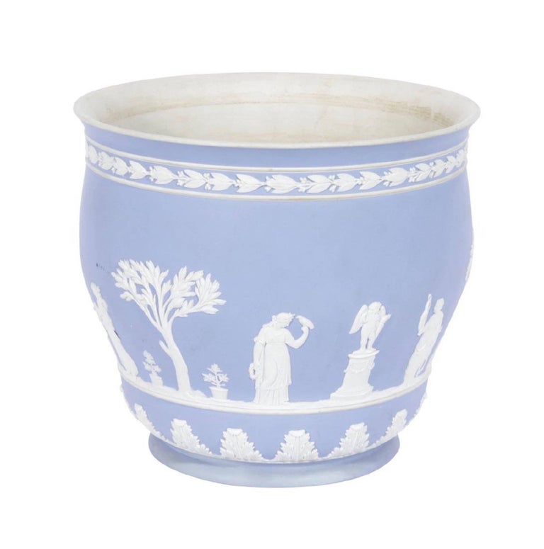 Wedgwood Light Blue Jasperware Cachepot For Sale at 1stDibs