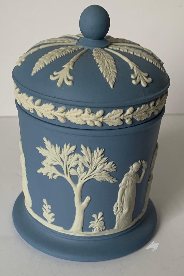 Wedgwood Light Blue Jasperware Tobacco Jar