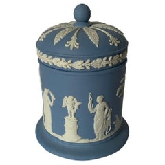Vintage Wedgwood Light Blue Jasperware Tobacco Jar