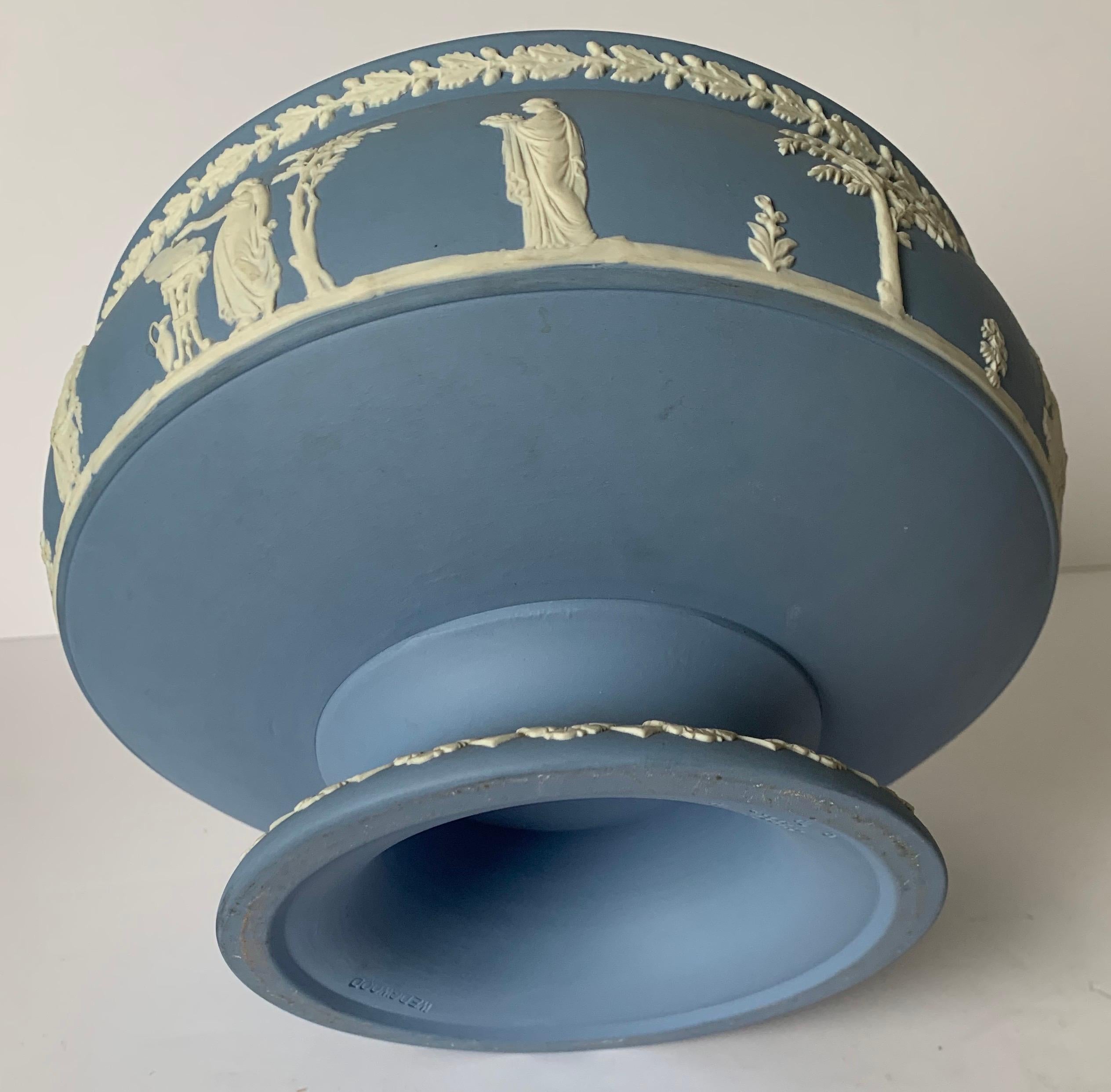 Wedgwood Light Blue Neoclassical Jasperware Footed Bowl 2