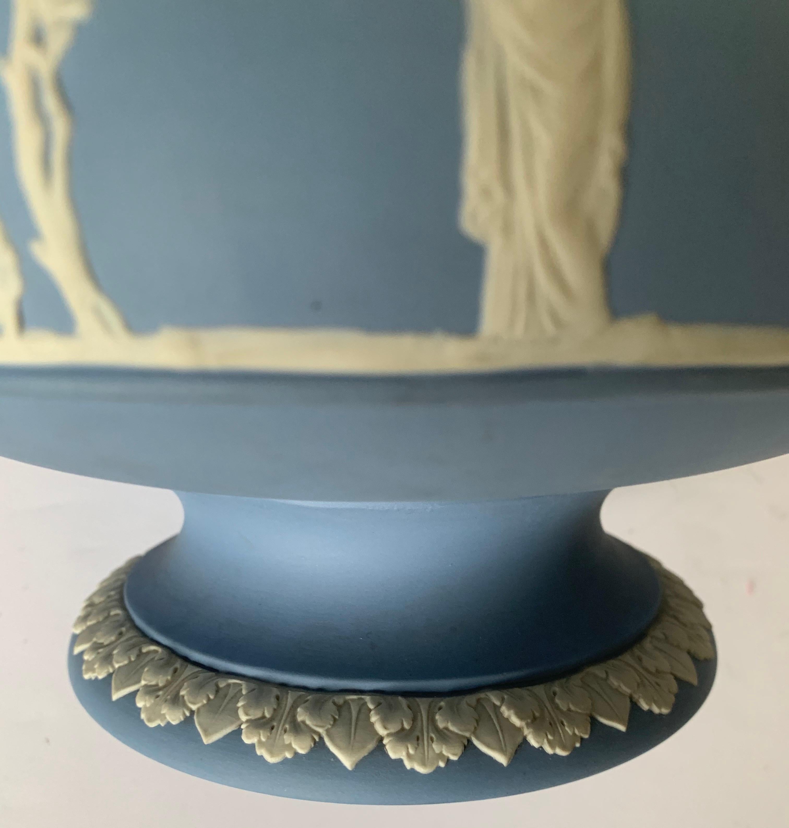 Wedgwood Light Blue Neoclassical Jasperware Footed Bowl 1