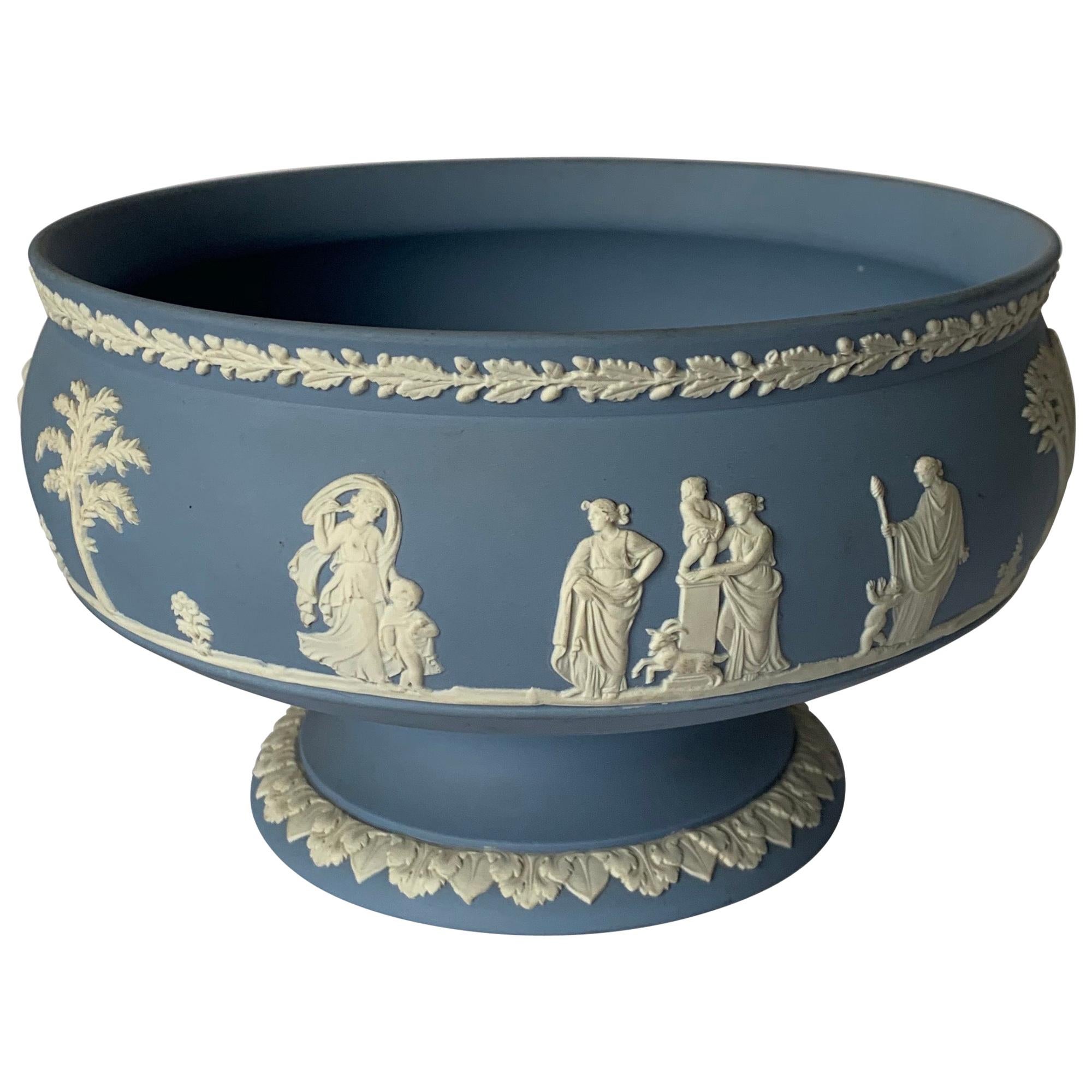 Wedgwood Light Blue Neoclassical Jasperware Footed Bowl