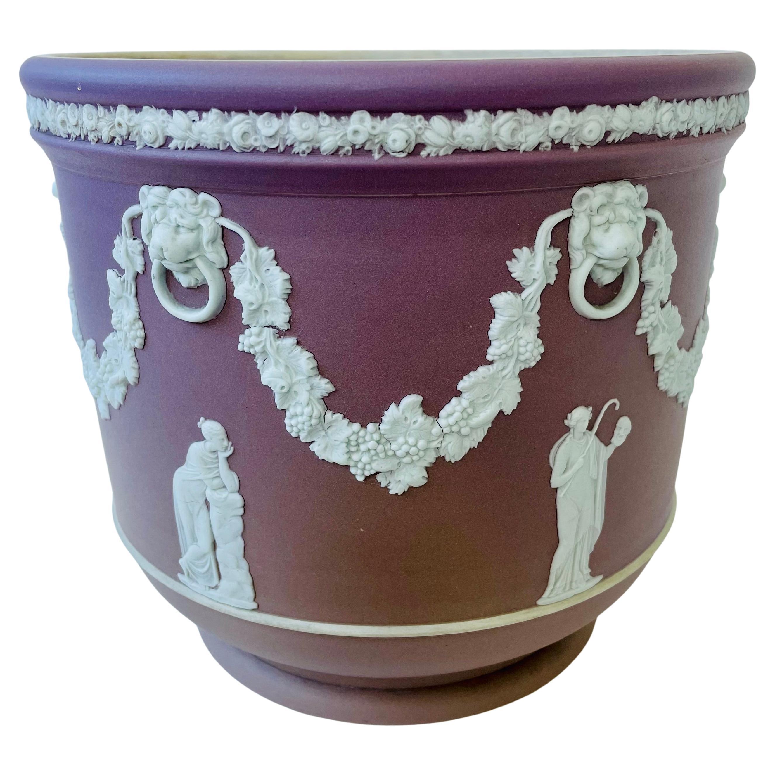 Wedgwood Lilac Dip Jasper Ware Garden Pot