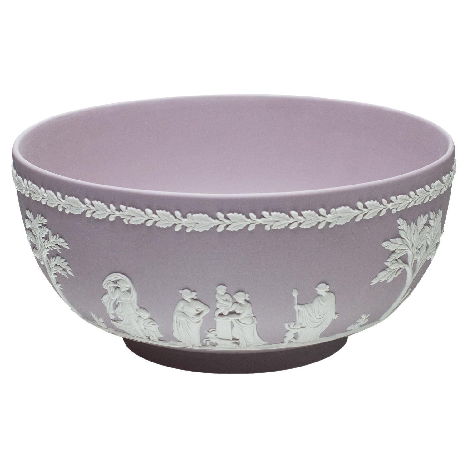 Wedgwood Lilac Jasperware Bowl with White Overlay