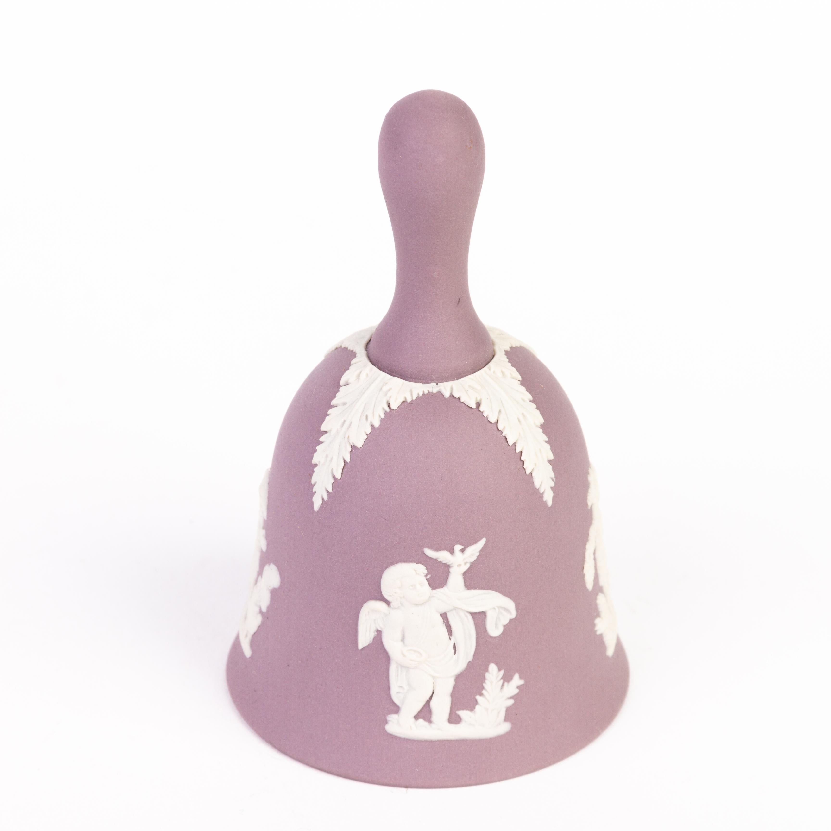 20th Century Wedgwood Lilac Jasperware Neoclassical Table Bell  For Sale