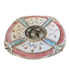 Wedgwood Majolica c.1879 cherub plate owned by fashion legend André Leon Talley