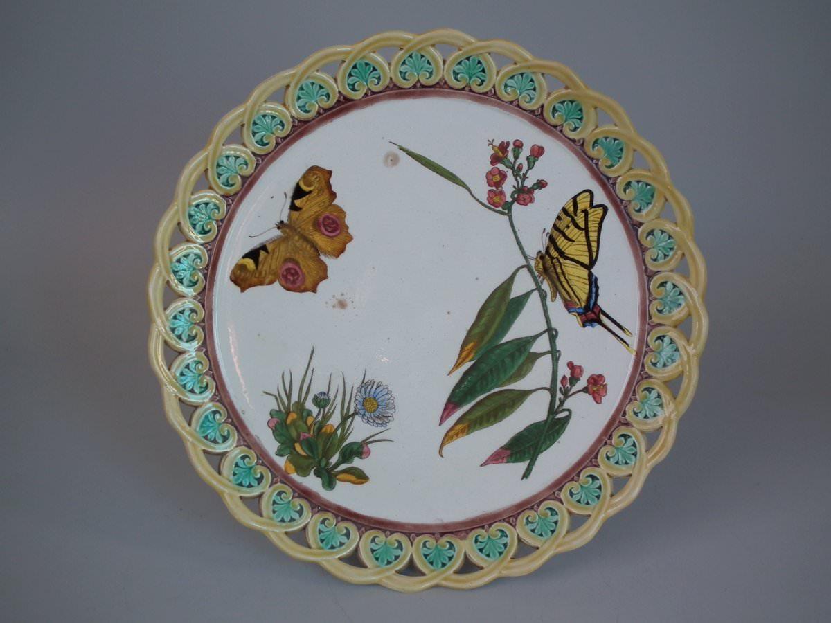 Wedgwood Majolica Bird and Butterfly Compote 12