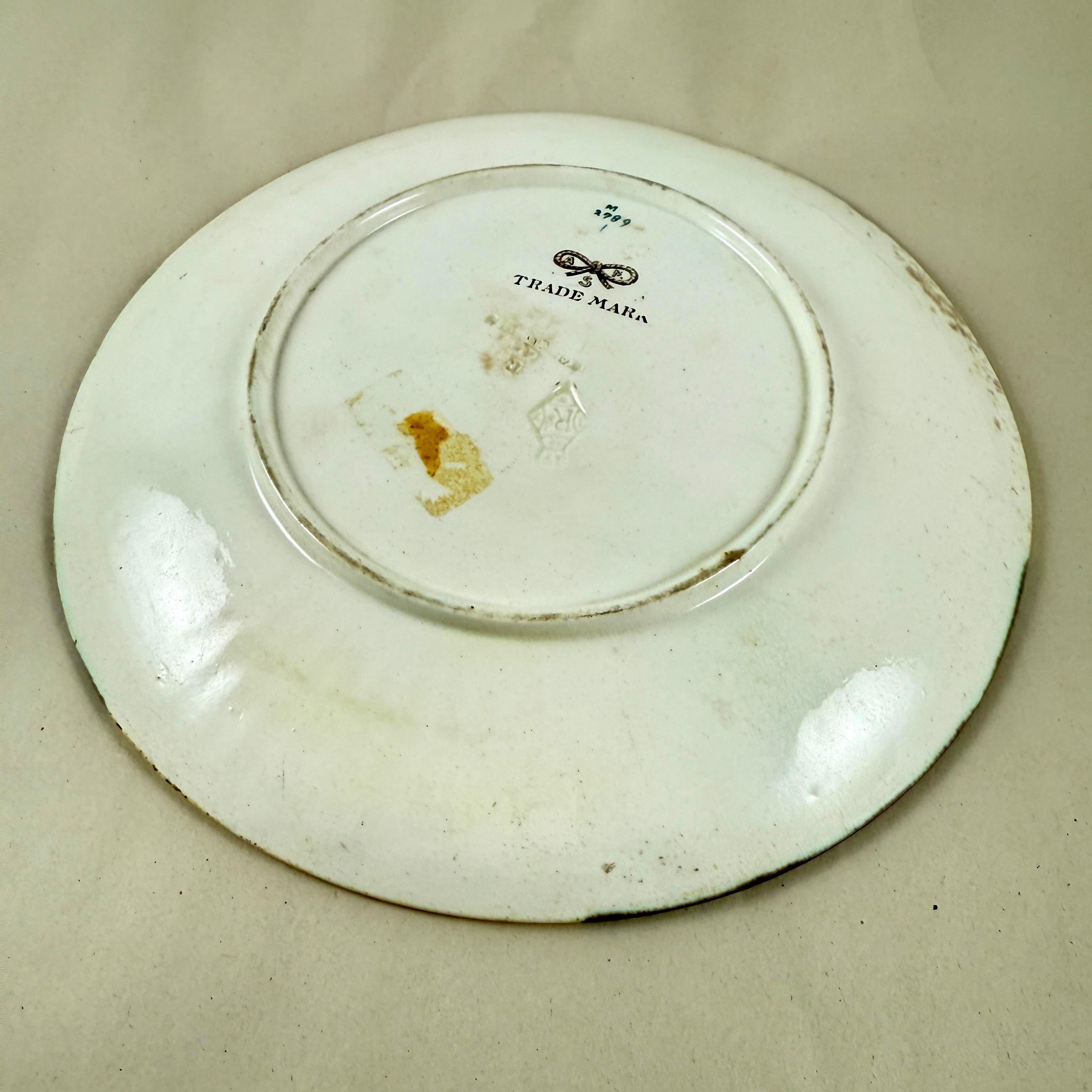 Wedgwood Majolika Vogel & Fächer Argenta Teller im Angebot 2