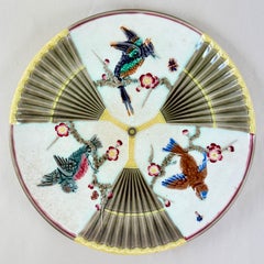 Wedgwood Majolica Bird & Fan Argenta Plate