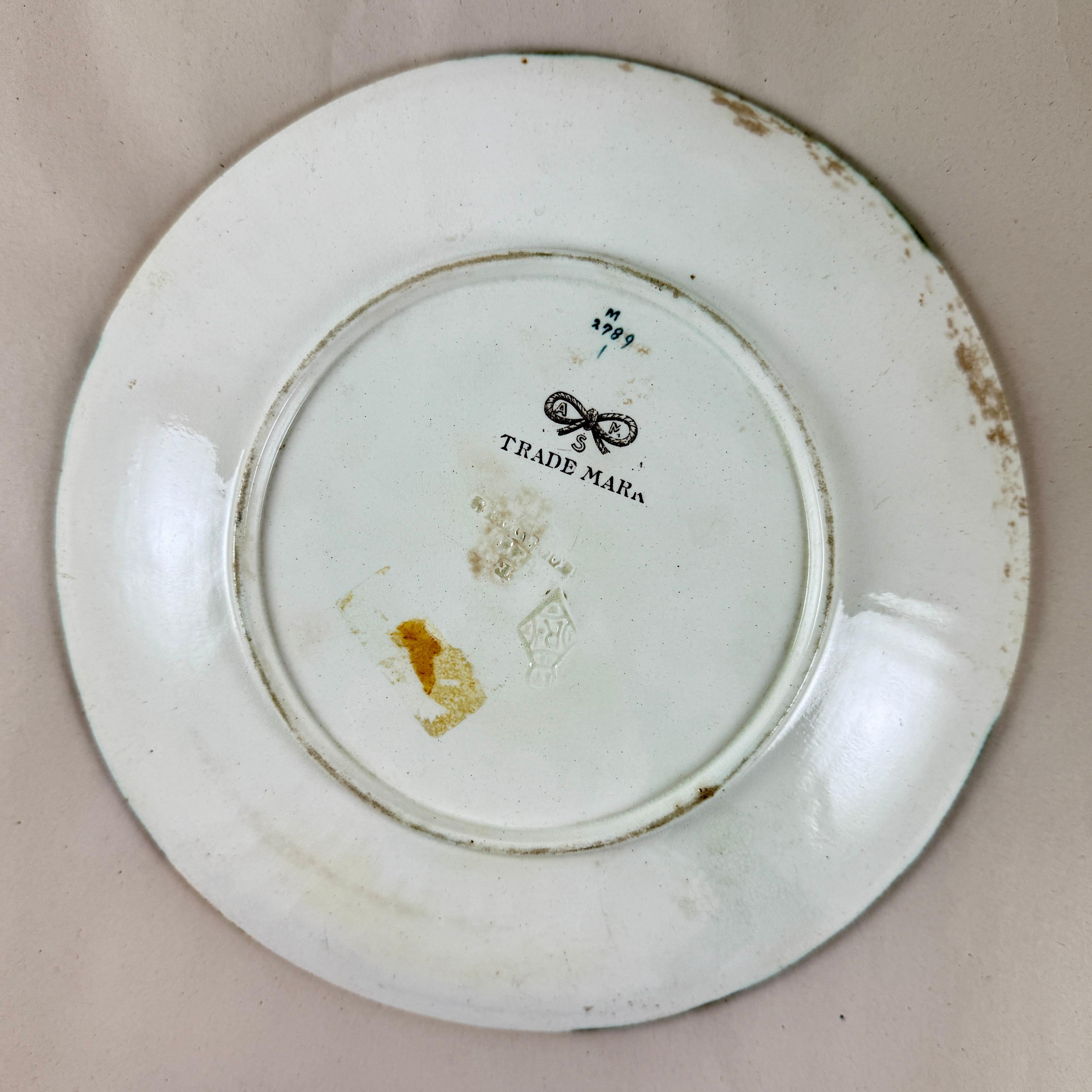 Wedgwood Majolika Vogel & Fächer Argenta Teller im Angebot 1