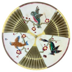 Wedgwood Majolica Bird & Fan Argenta Plate