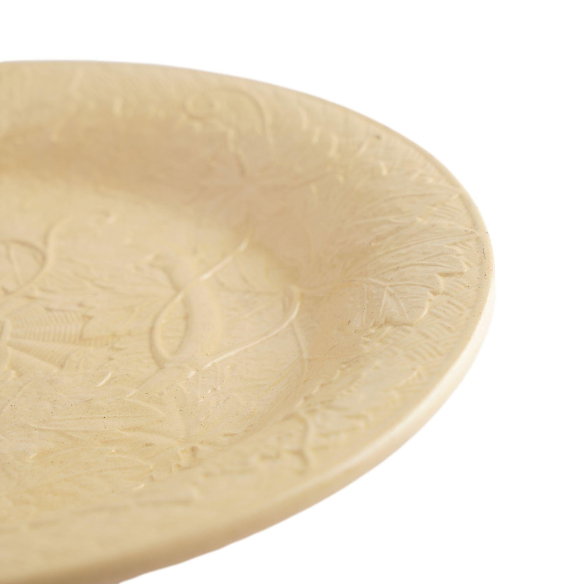 British Wedgwood majolica cane ware ceramic dessert plate, c. 1820