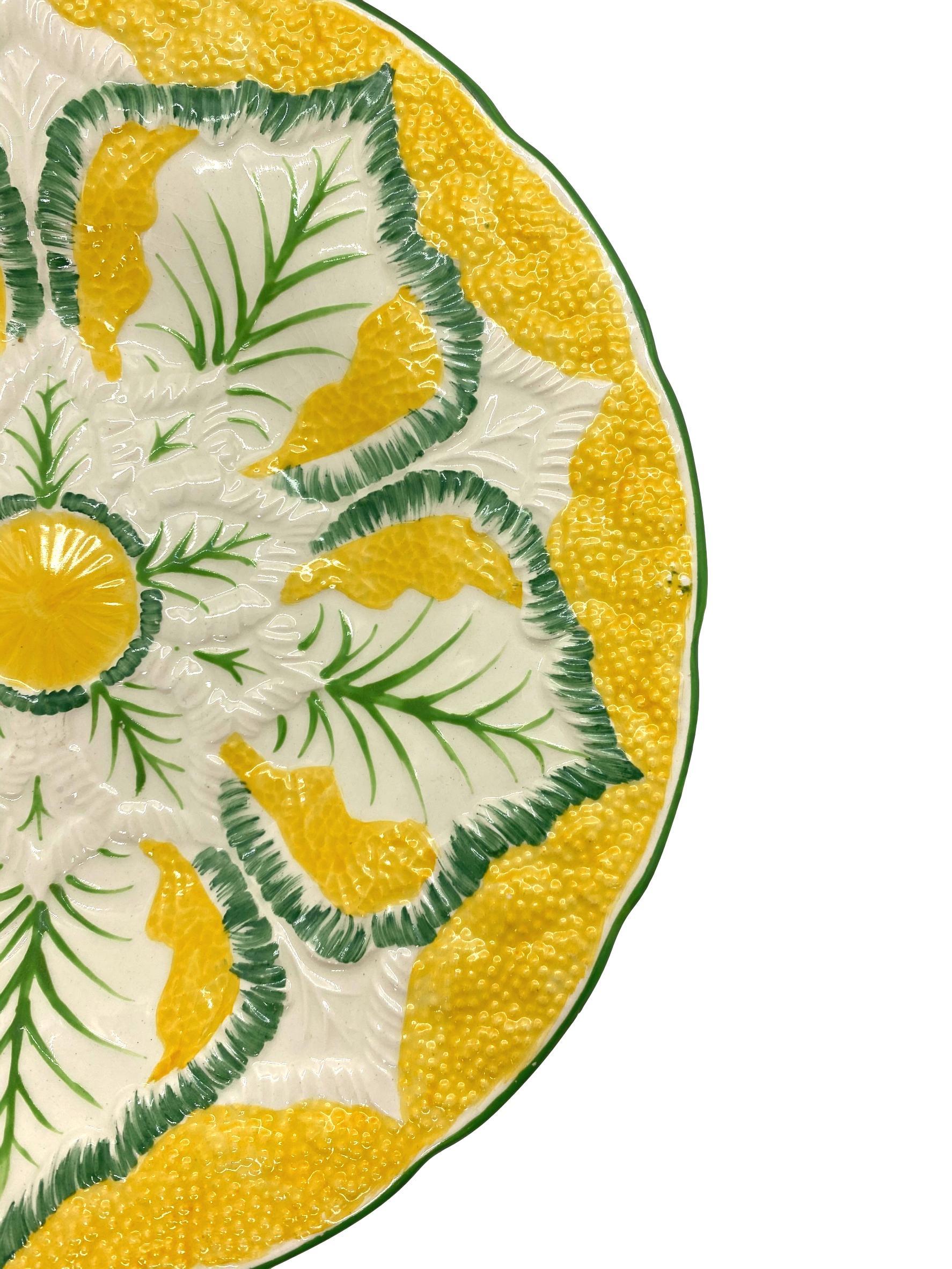 Wedgwood Majolica Cauliflower Pattern Plate on Yellow Ground, English, 1923 1