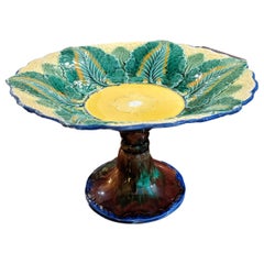 Wedgwood Majolica Cauliflower Pattern Compote Pedestal Bowl, English, 1879