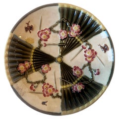 Wedgwood Majolica Cherry Blossom and Fan Plate Owned by Andre Leon Talley