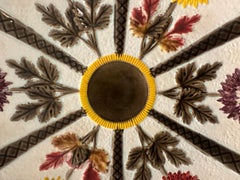 Antique c.1883 Wedgwood Majolica chrysanthemum plate, owned by André Leon Talley