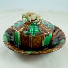 Wedgwood Majolica Covered Cow Butter Server – date marked 1875