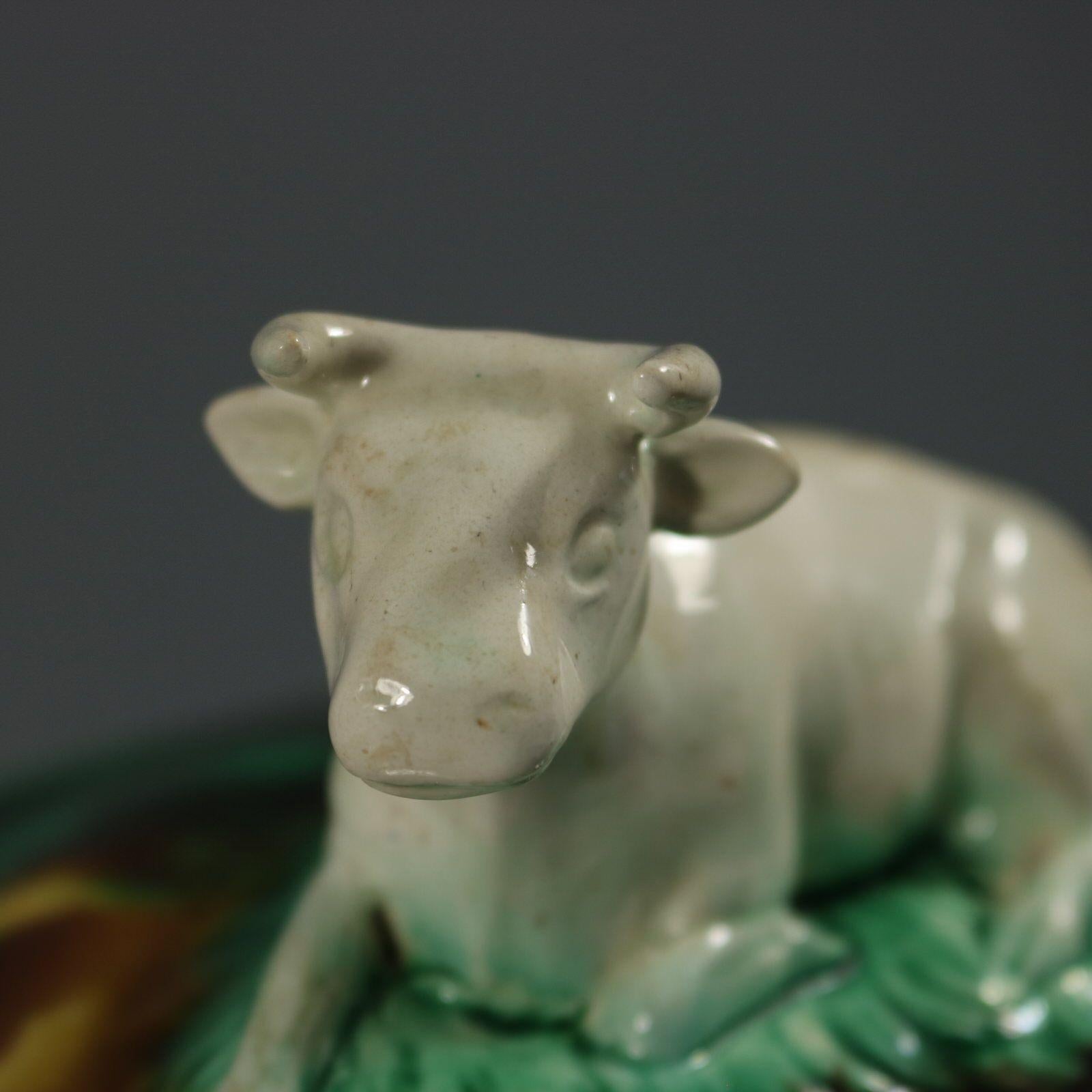 Wedgwood Mayólica Vaca Quesera en venta 10