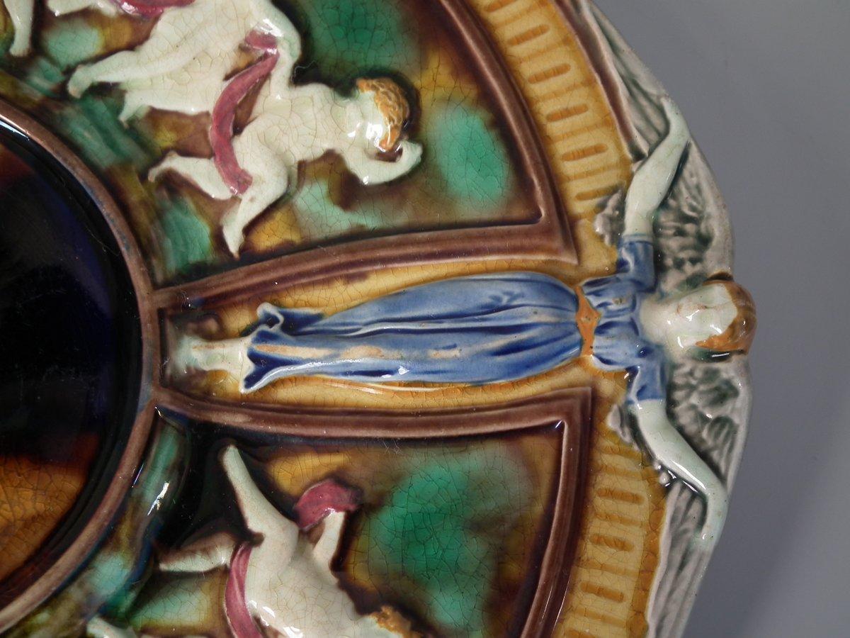 Mid-19th Century Wedgwood Majolica Dancing Putti and Angels Plate