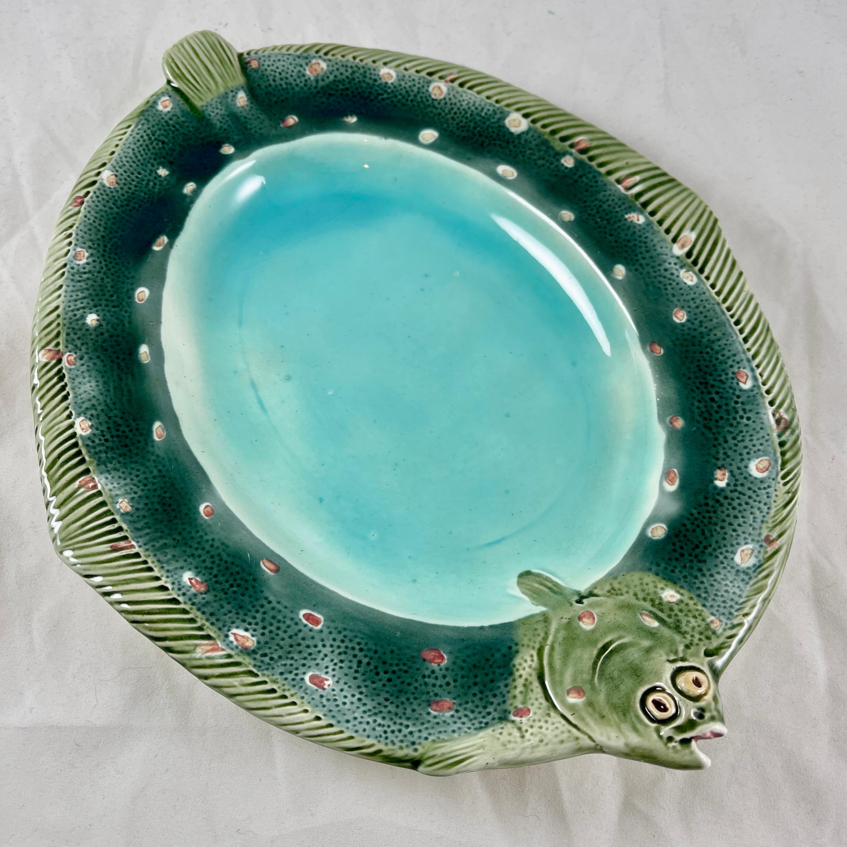 Aesthetic Movement Wedgwood Majolica Flounder Fish Platter, dated 1875