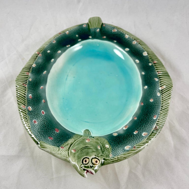 Wedgwood Majolica Flounder Fish Platter, dated 1875 For Sale at 1stDibs