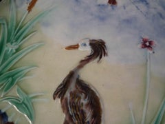Wedgwood Majolica Heron Plate with Pierced Rim