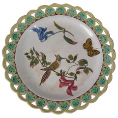 Antique Wedgwood Majolica Hummingbird and Butterfly Plate