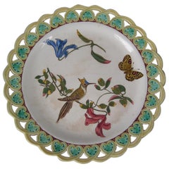 Wedgwood Majolica Hummingbird and Butterfly Plate For Sale at 1stDibs