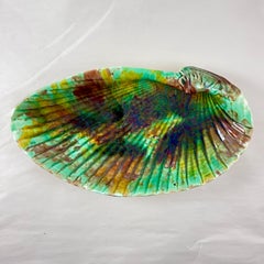 Wedgwood Majolica Large Tortoiseshell Shell Shaped Server Majolica Serving Tray