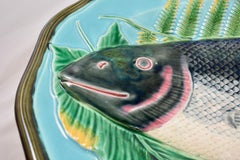 Wedgwood Majolica Monumental Aesthetic Movement Whole Salmon Platter, Dated 1877