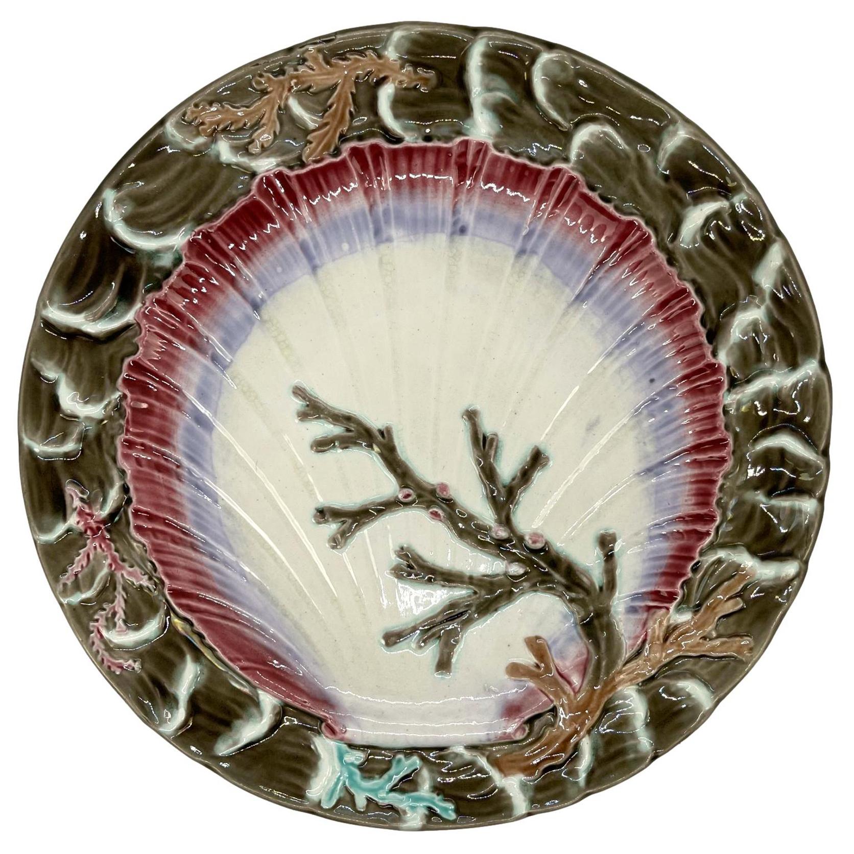 Wedgwood Majolica Ocean Plate, English, Dated 1877