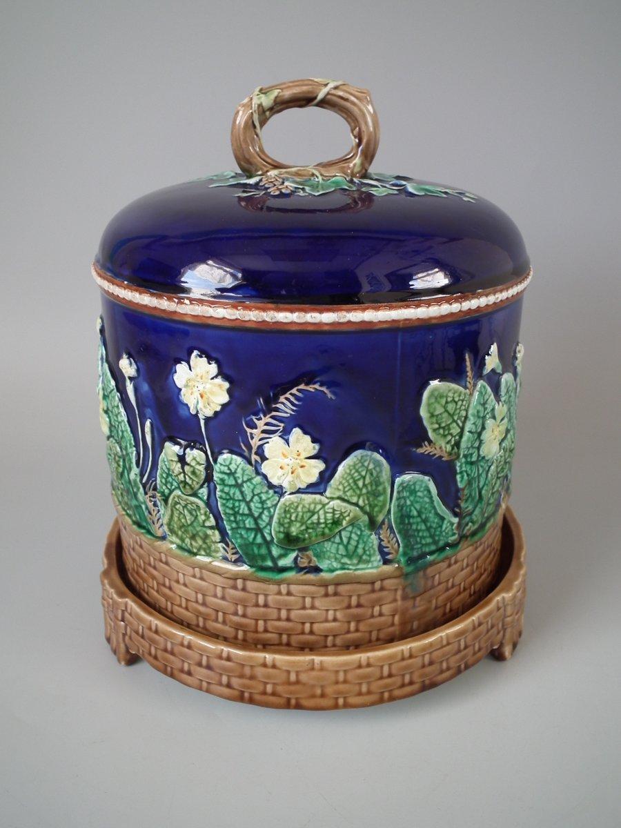 Wedgwood Majolica Primrose Cheese Dome and Stand 1