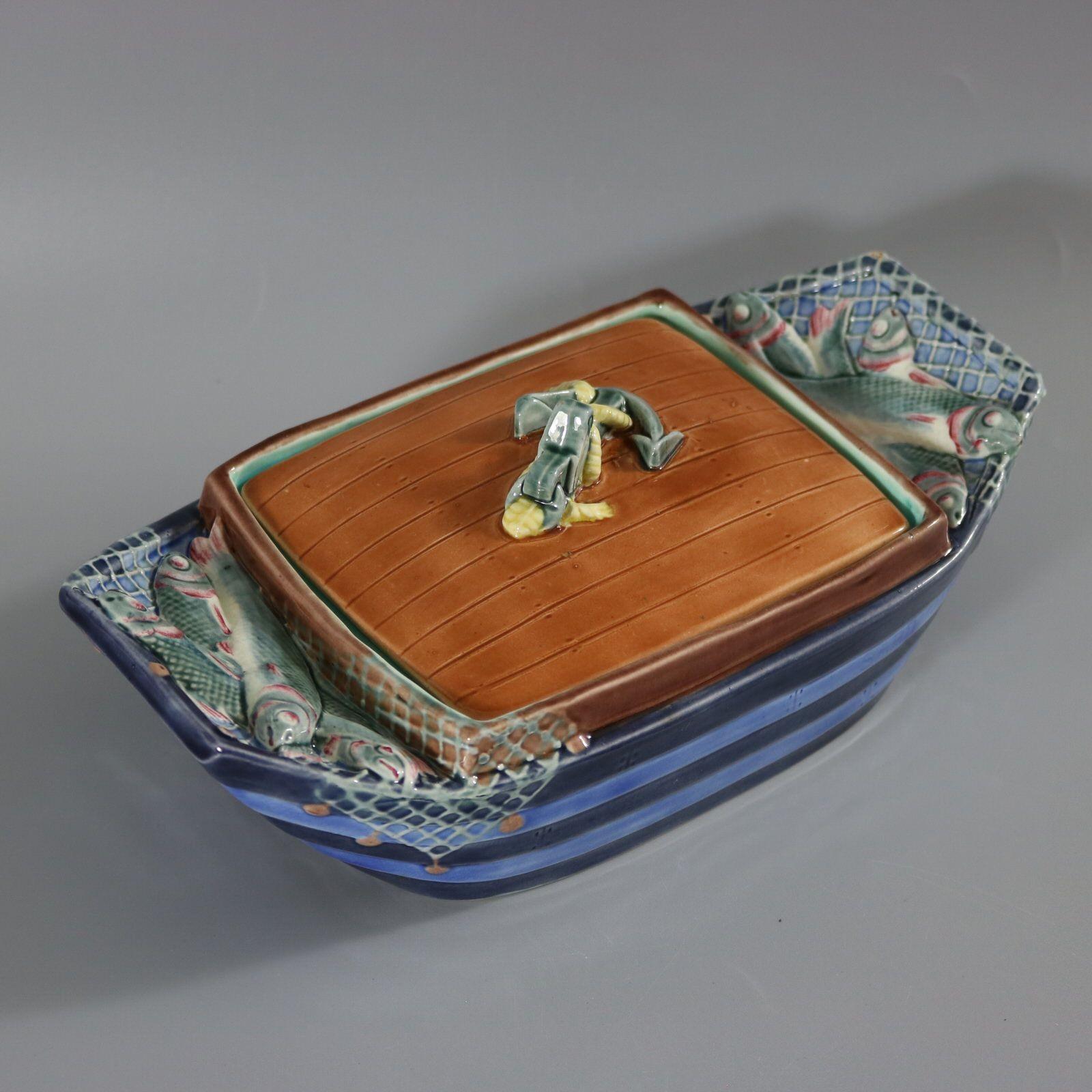 Fine XIX secolo Wedgwood Scatola di sardine in maiolica Sardegna in vendita