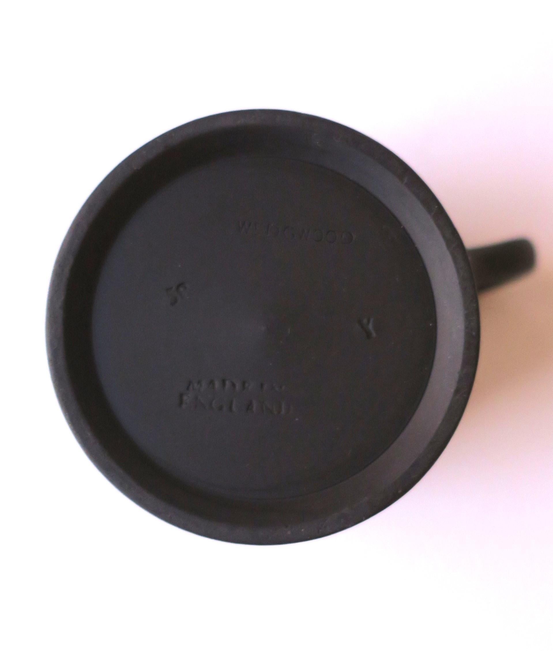Wedgwood Matte Black Basalt Espresso Coffee Cup & Saucer, 1957 England, Set of 8 3