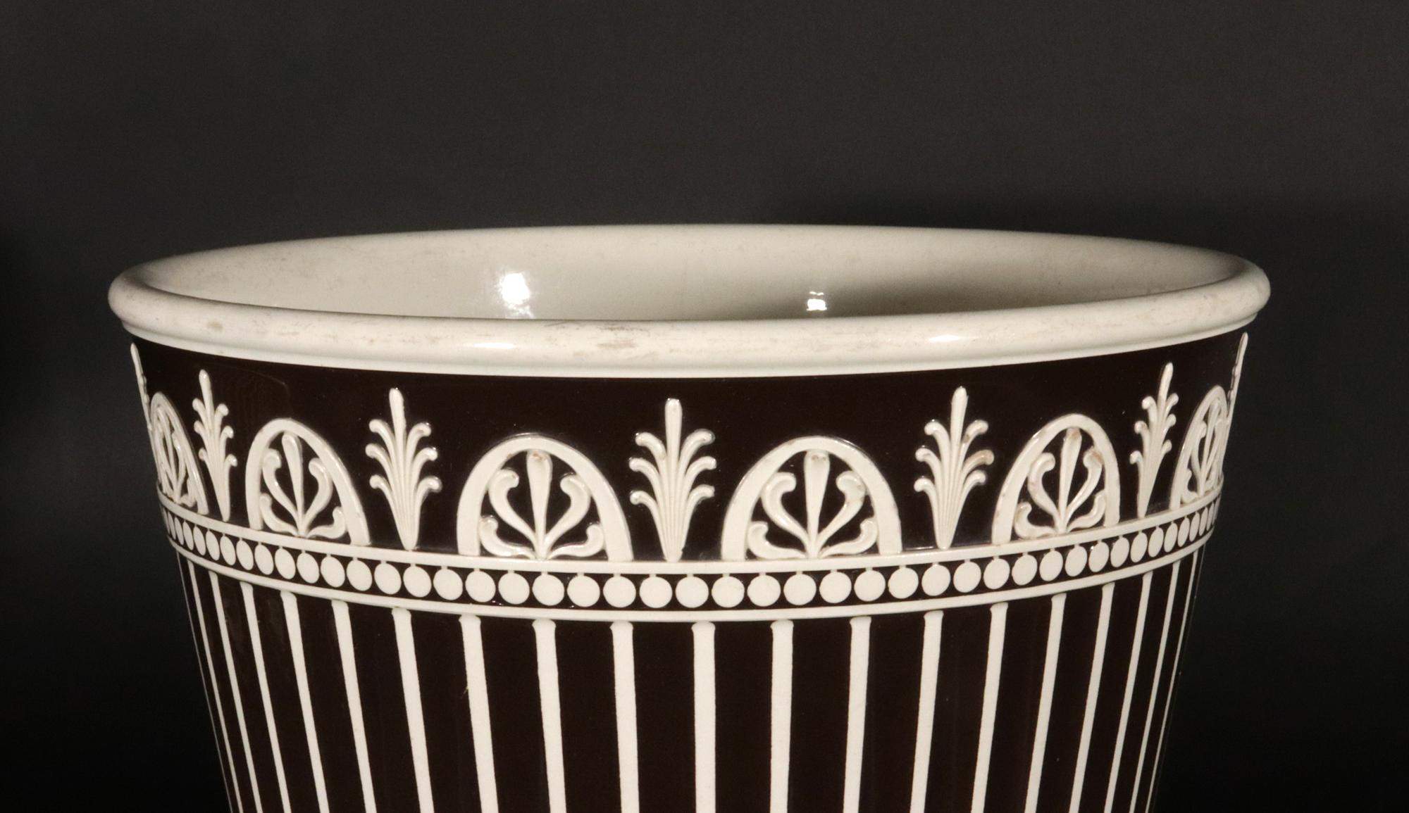 Wedgwood Neo-classical Large Cachepots and Stands, A Pair, Late 18th Century For Sale 5