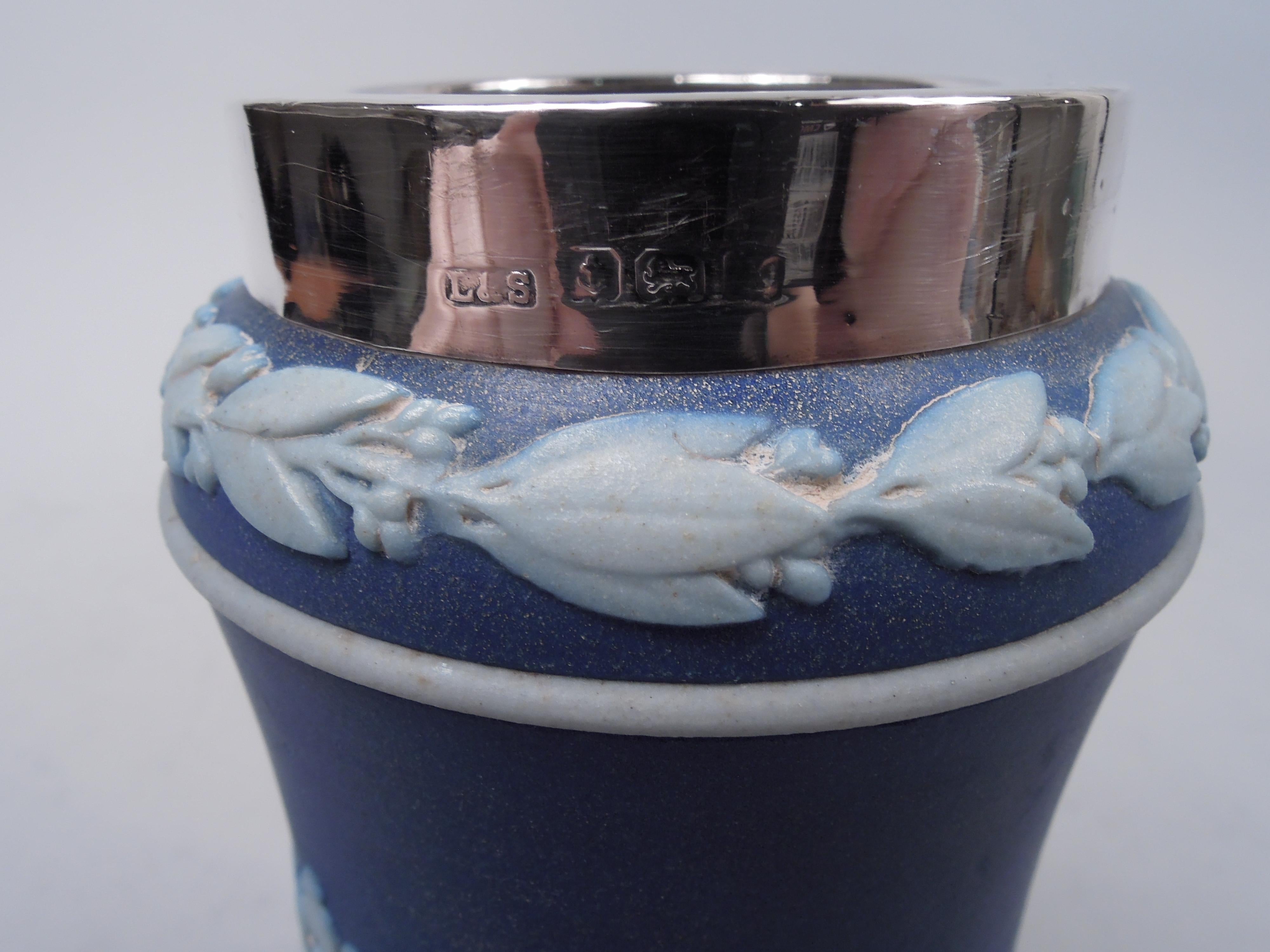Zuccheriera Neoclassica Wedgwood in argento e diaspro 1922 in vendita 6