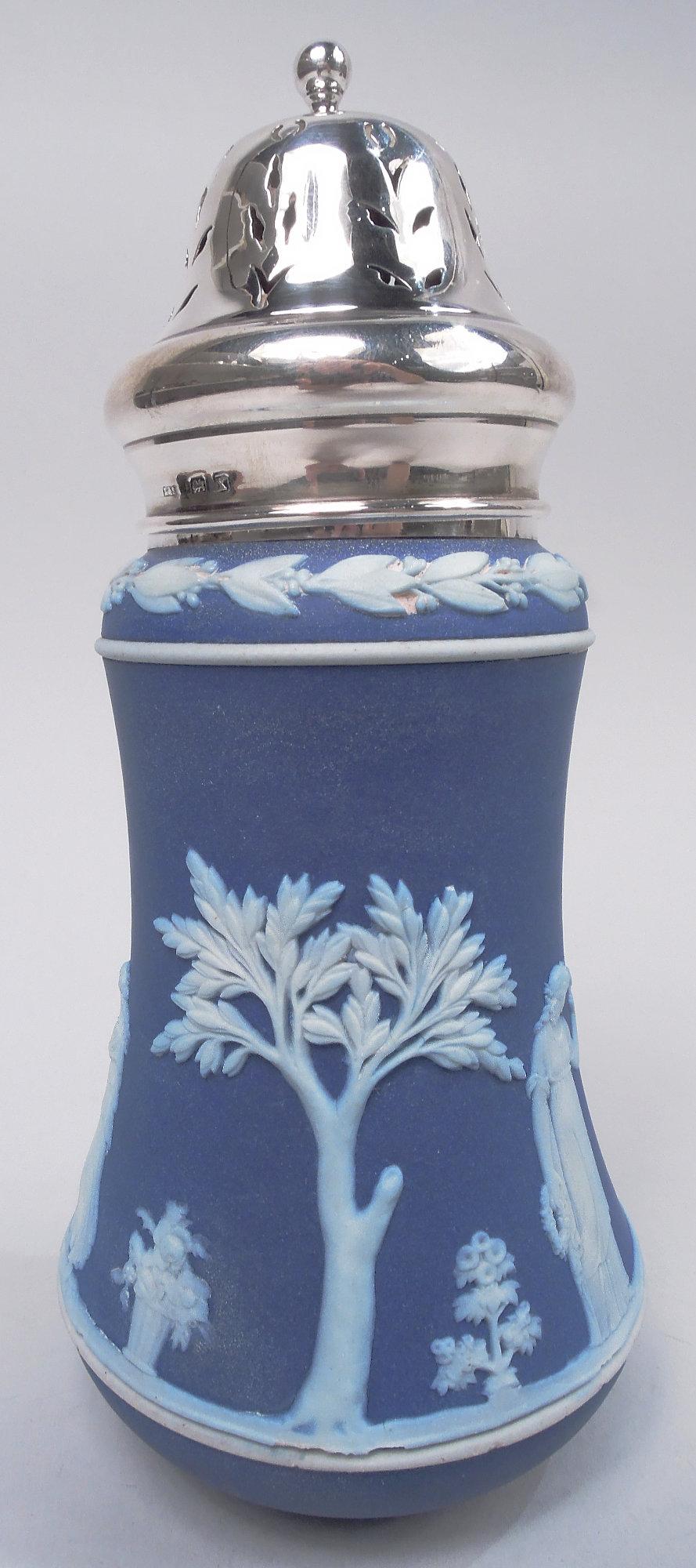 Britannico Zuccheriera Neoclassica Wedgwood in argento e diaspro 1922 in vendita