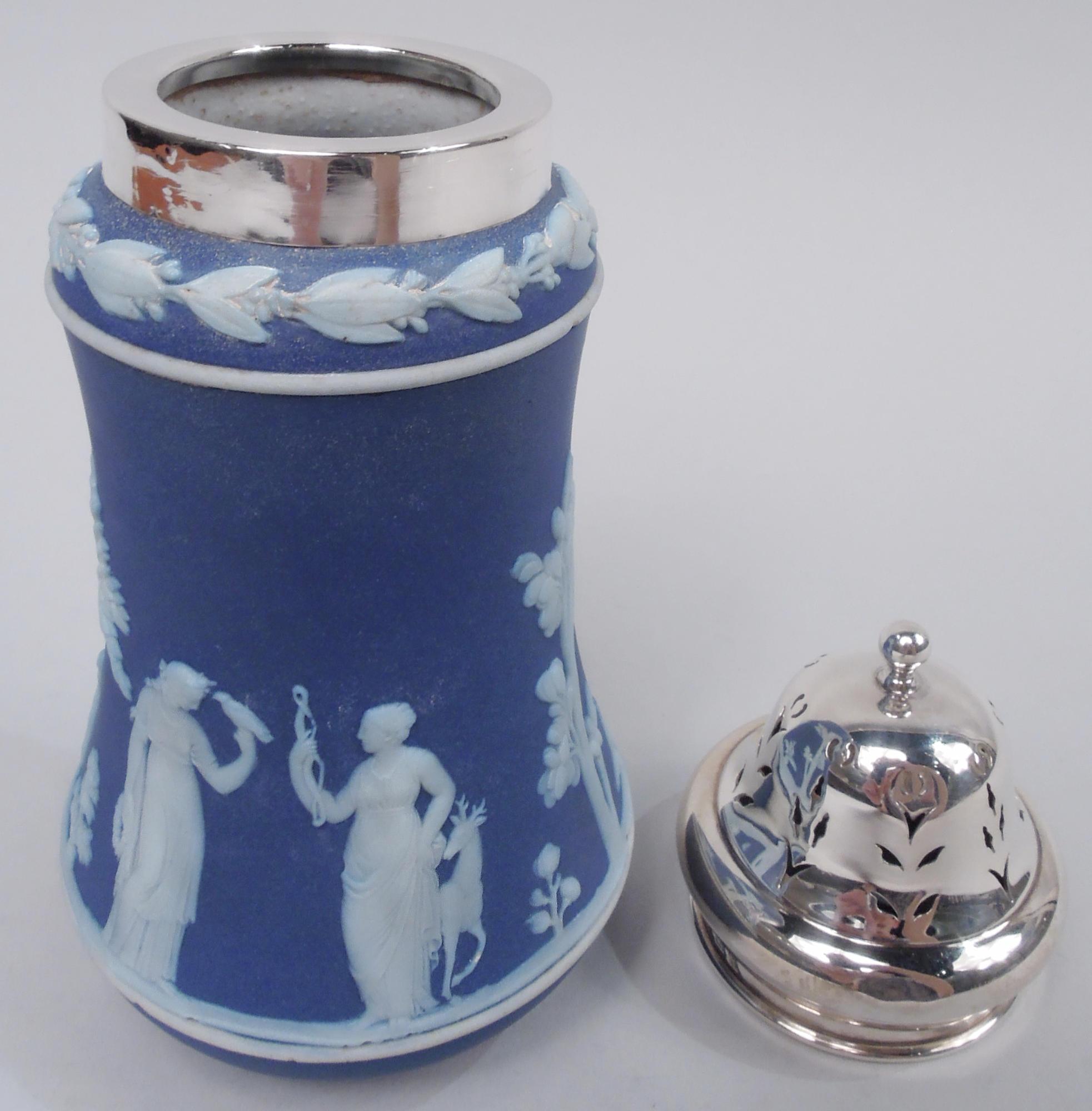 Zuccheriera Neoclassica Wedgwood in argento e diaspro 1922 In condizioni buone in vendita a New York, NY